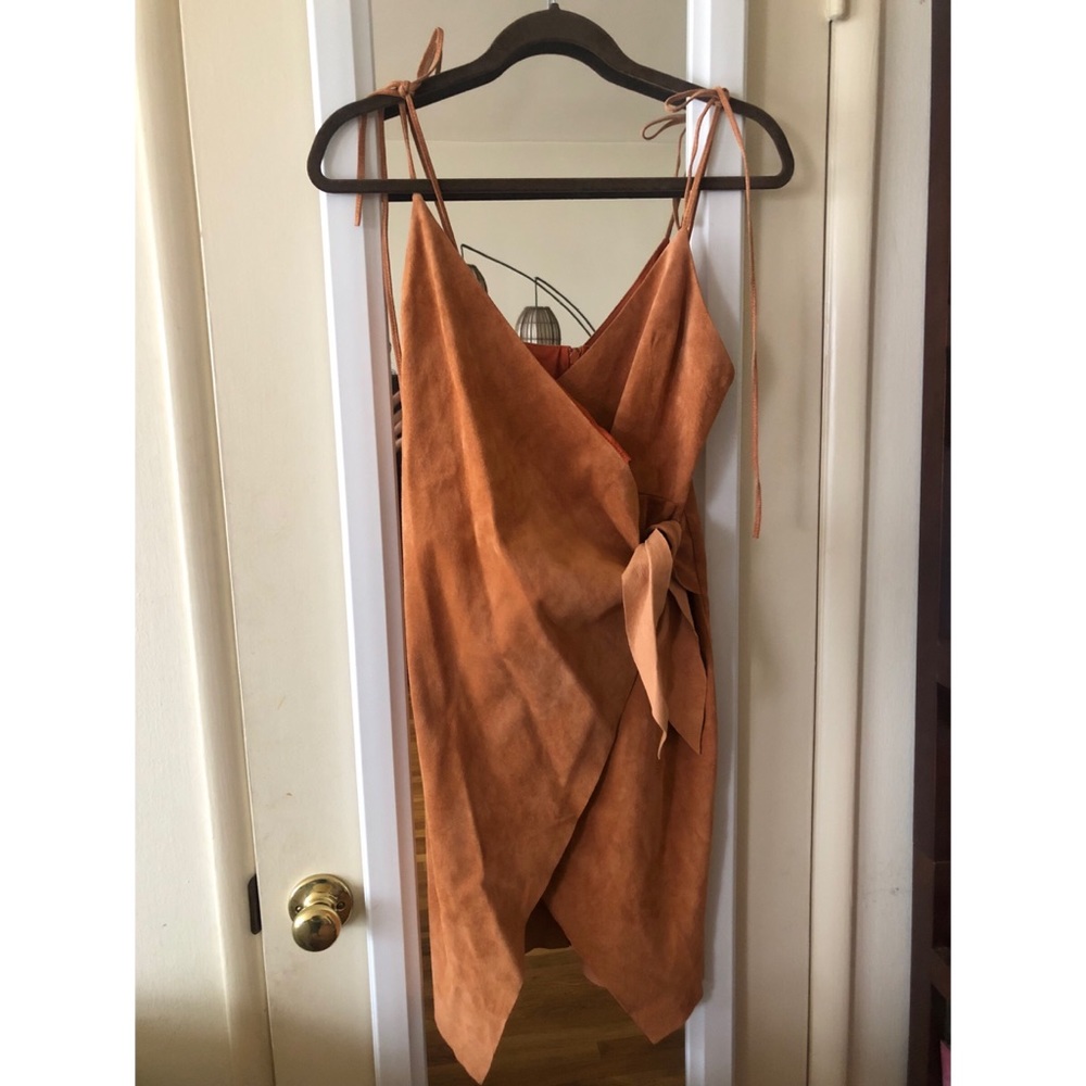 Beck & Bridge mini leather dress.